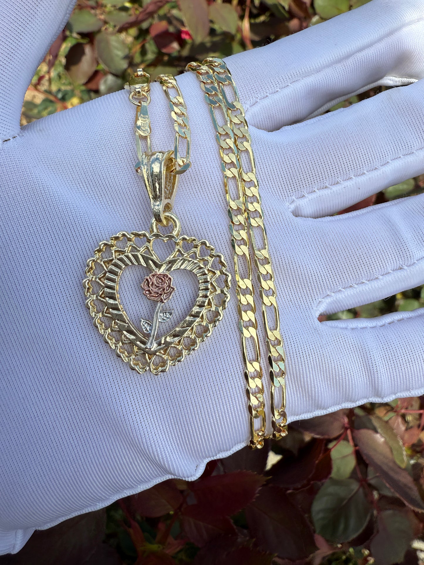 ROSE Necklace with Chain Plated