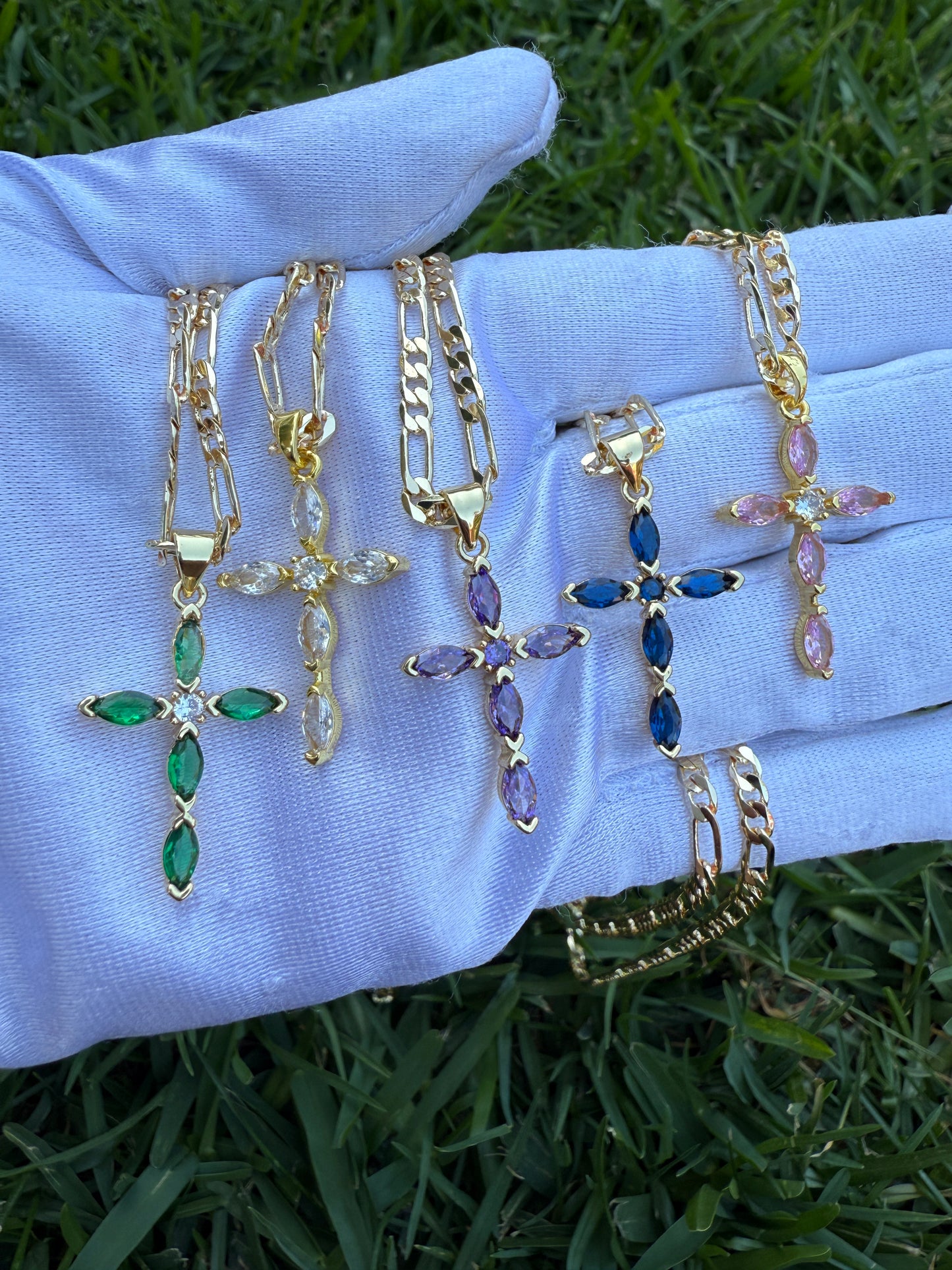 Color cross necklace