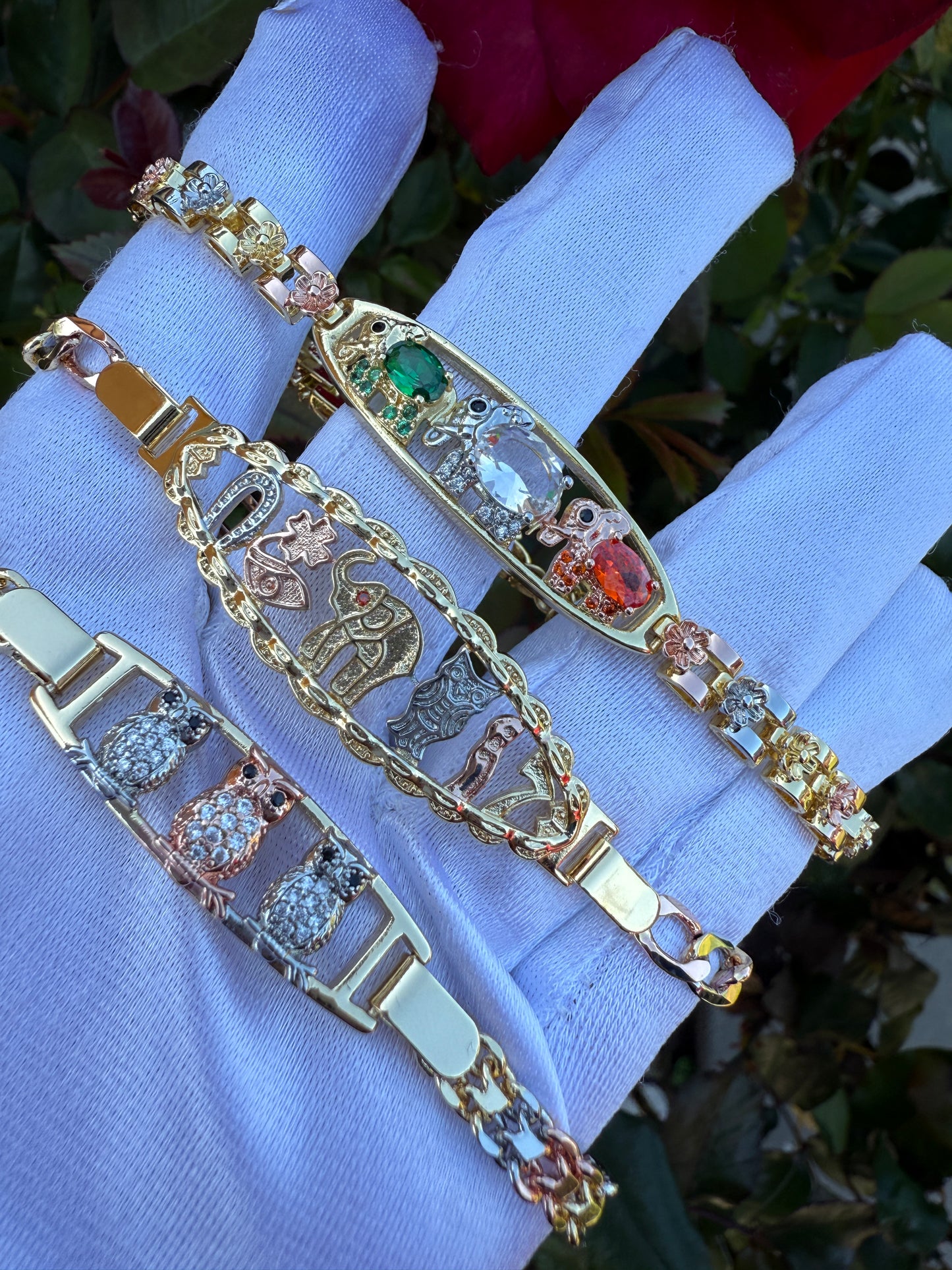 Wealth, Wisdom, Knowledge Good Luck Bracelets, Elephant, Owl, 7 Powers