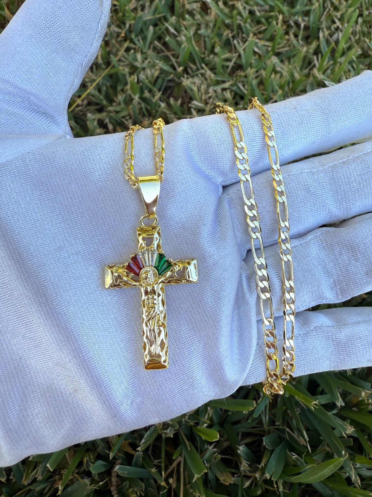 Cross Color Necklace with Jesus