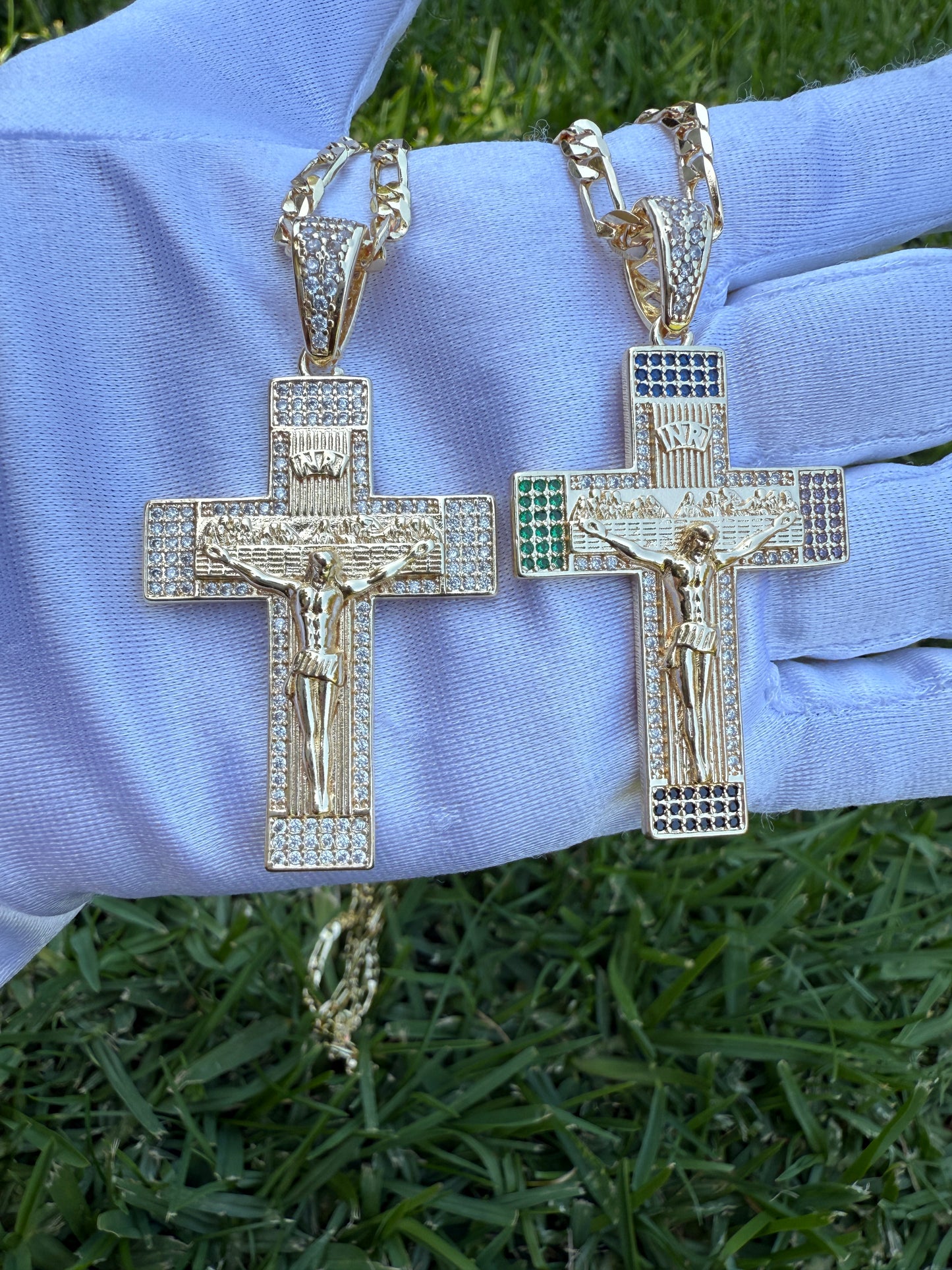 Cross Bling Necklace Plated Crucifix