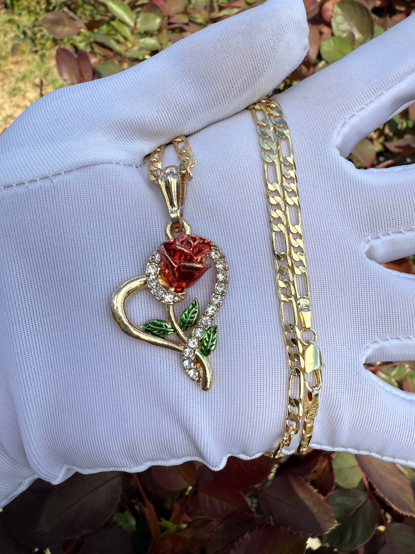 ROSE Necklace with Chain Plated