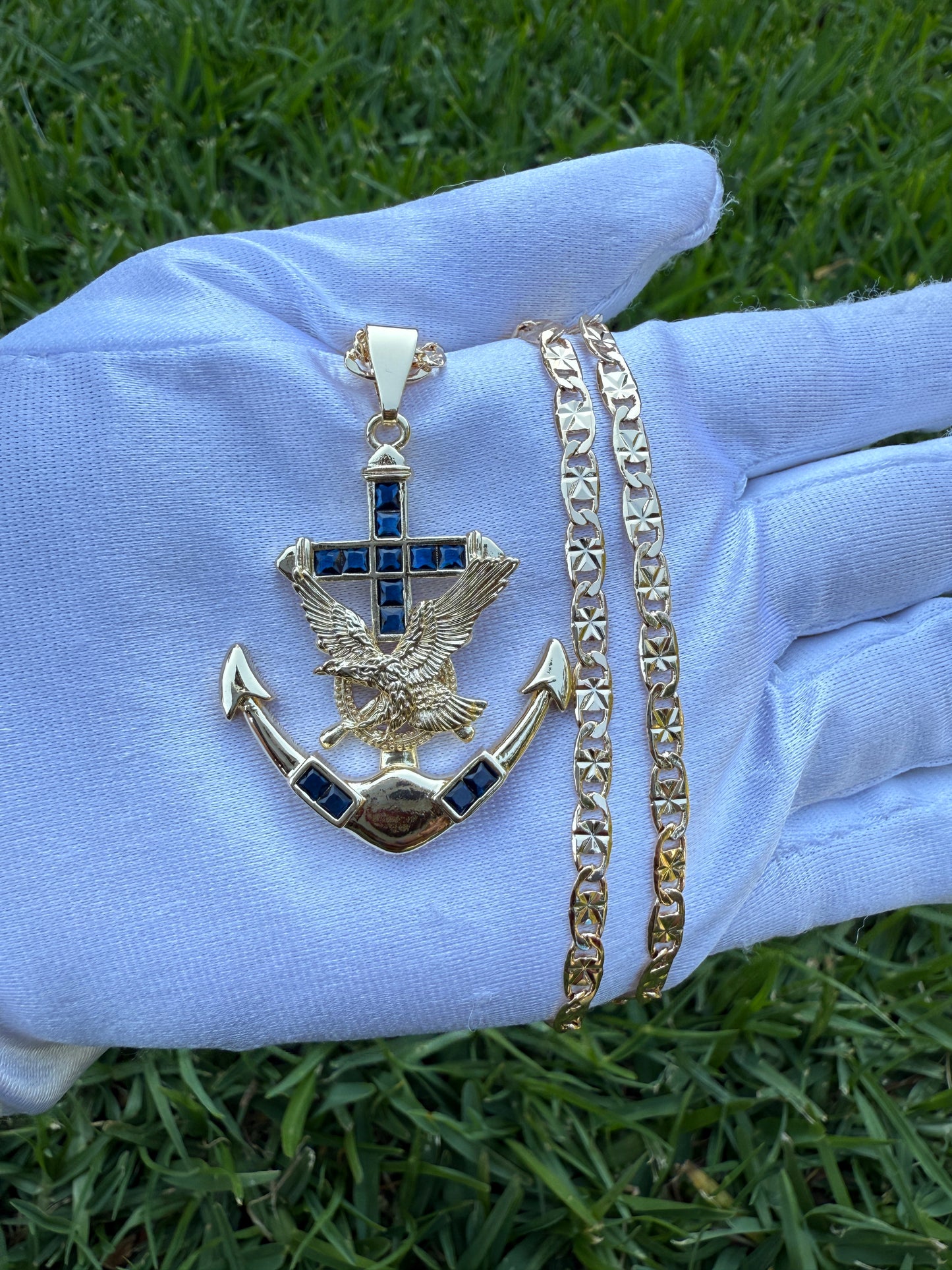 Anchor Eagle Necklace Plated