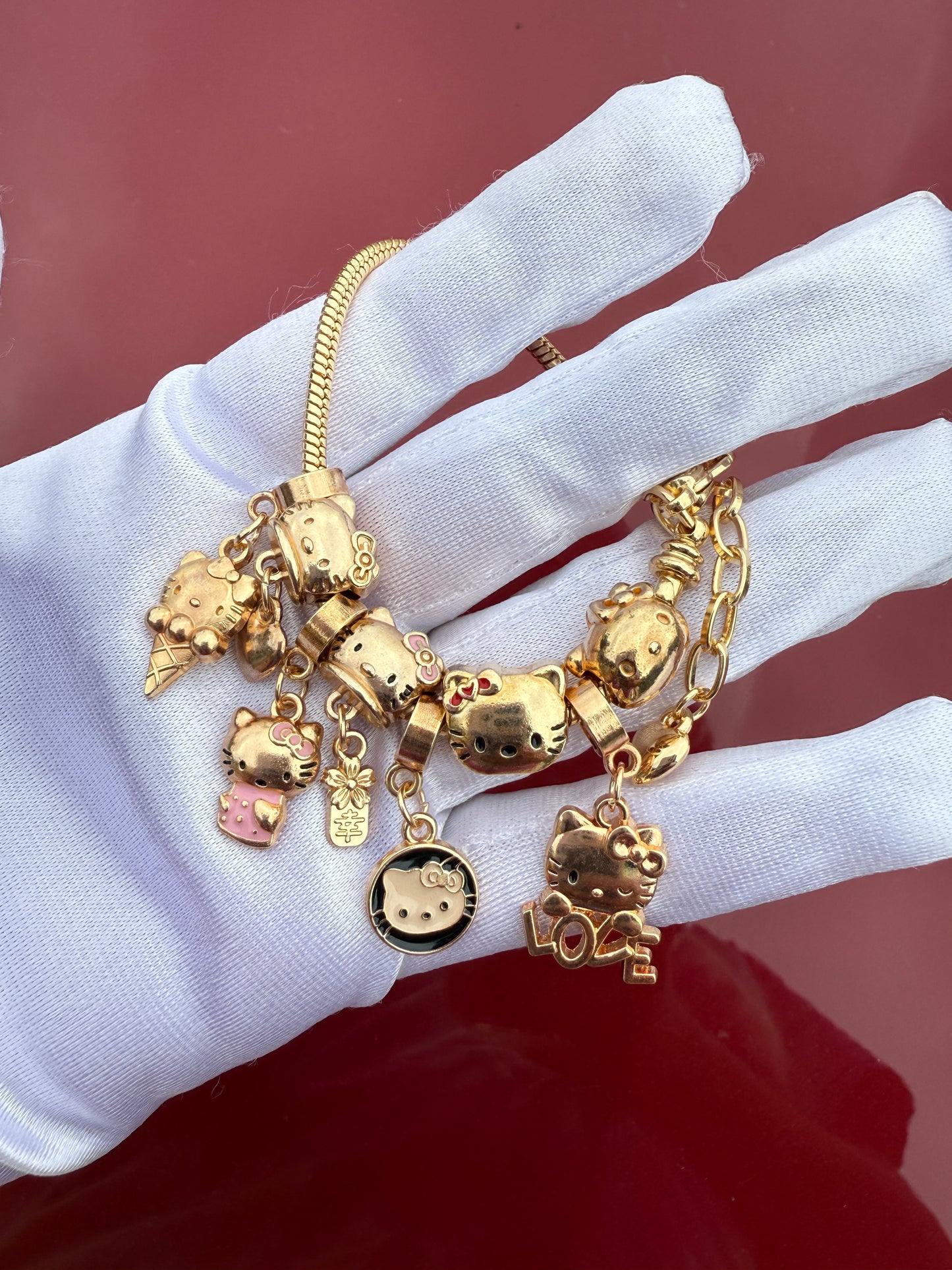 Charm Cat Bracelet with removable Charms-Kitty Charms