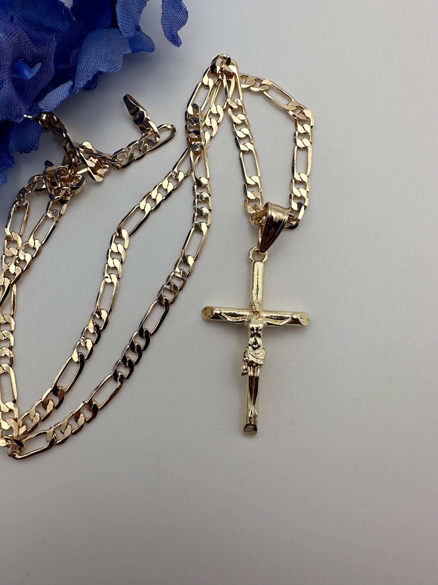 “Peace” Christ Necklace , Jesus in Cross Necklace Gold Plated