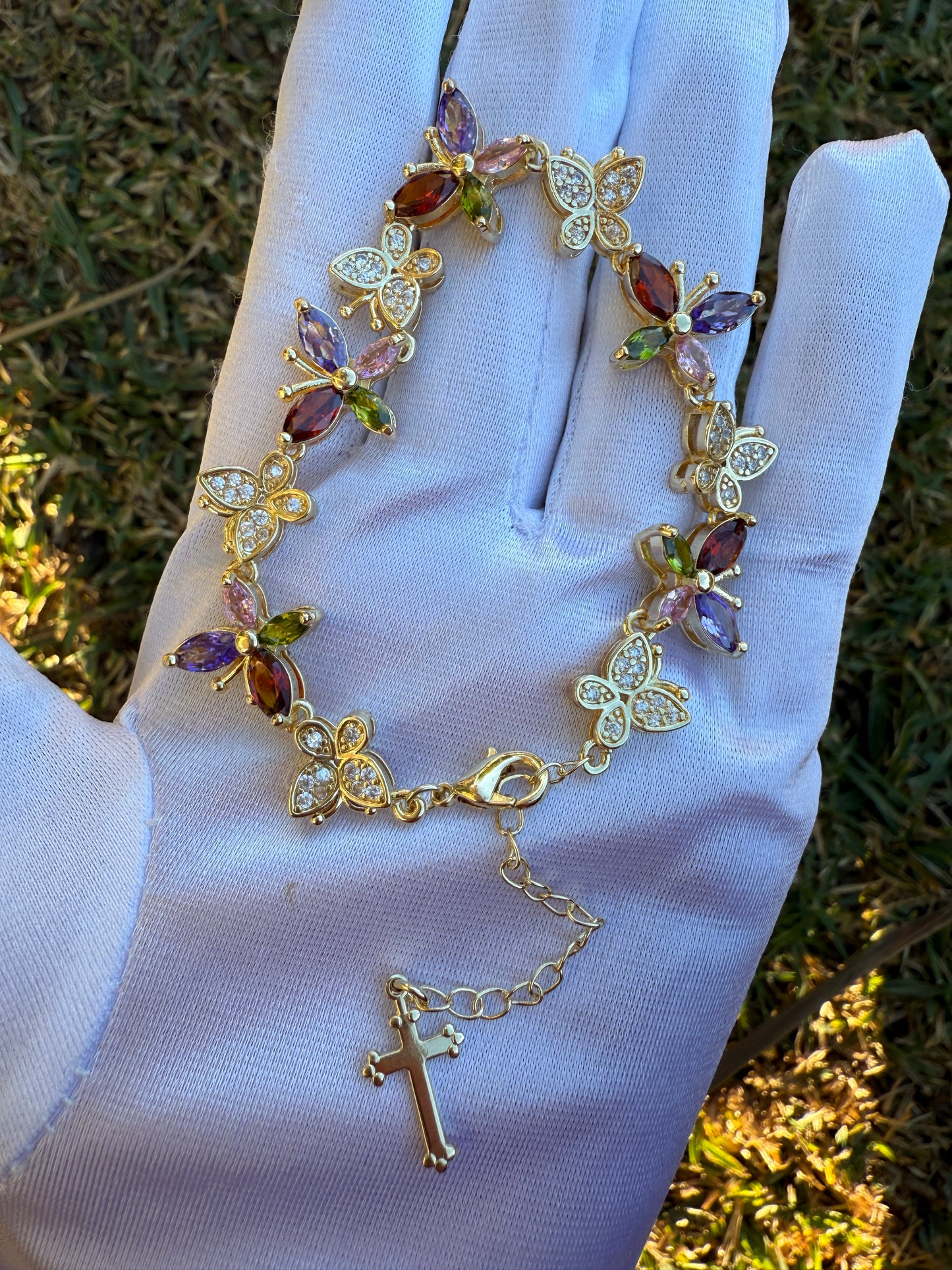 Butterfly Bracelet with Flower for her