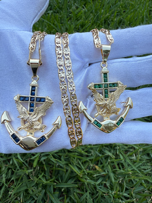 Anchor Eagle Necklace Plated