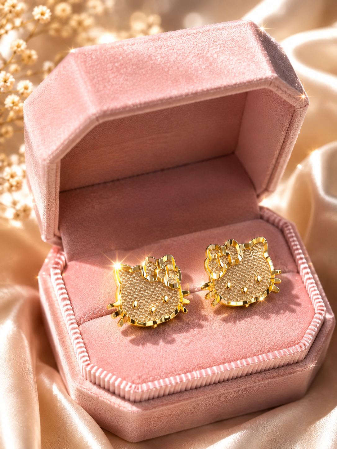 Kitty Earrings -Cat Earrings gold plated