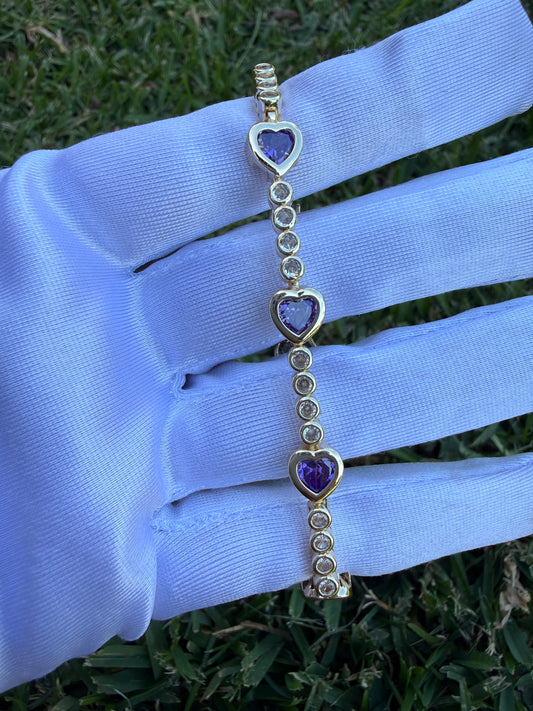 Heart 7” Color gold plated Bracelet