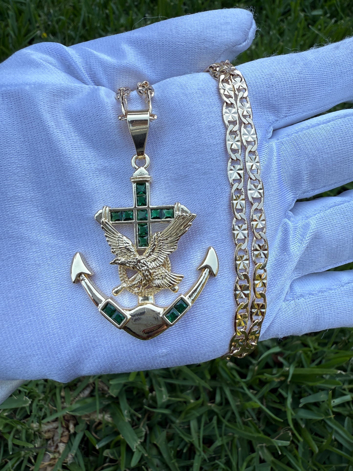 Anchor Eagle Necklace Plated