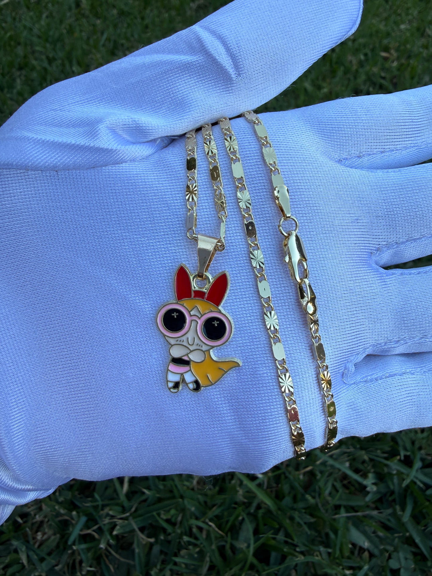 Girls - Puff - Girl Necklaces Pink- Blue- Green