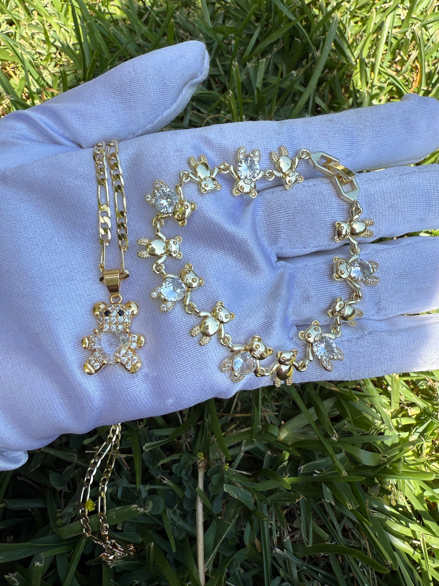 Bear Necklace and Bracelet Set for her