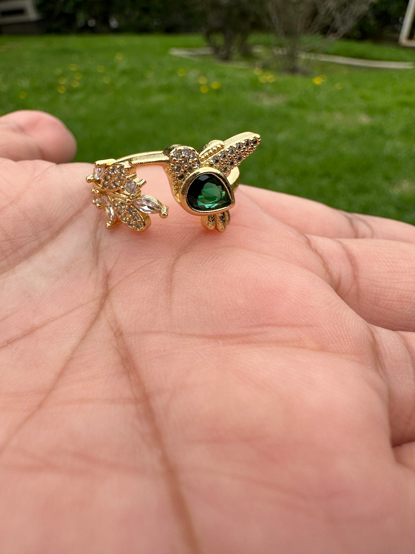 Green Birdy Ring Adjustable