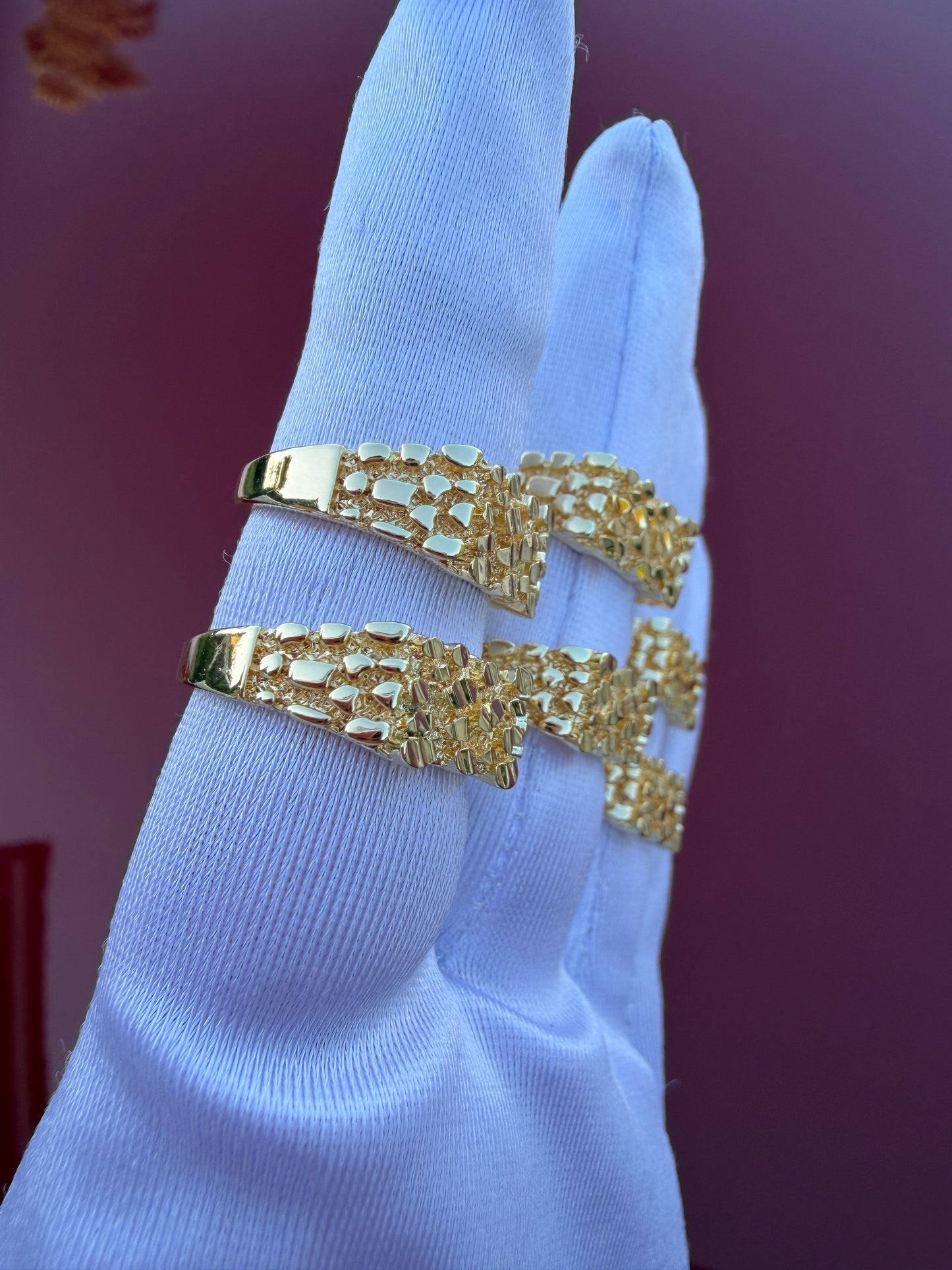 Gold-Plated Nugget Rings for Daily Wear, Minimalist Fashion Jewelry for Women or men