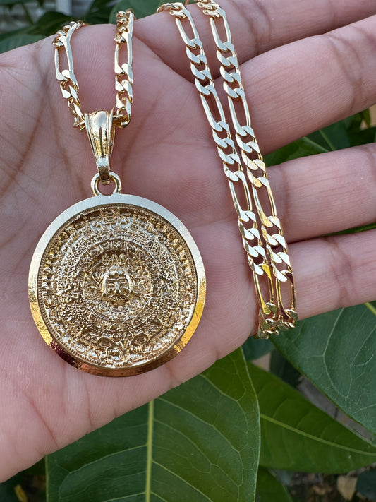 "Aztec" Calendar Necklace - Calendario Azteca con Cadena