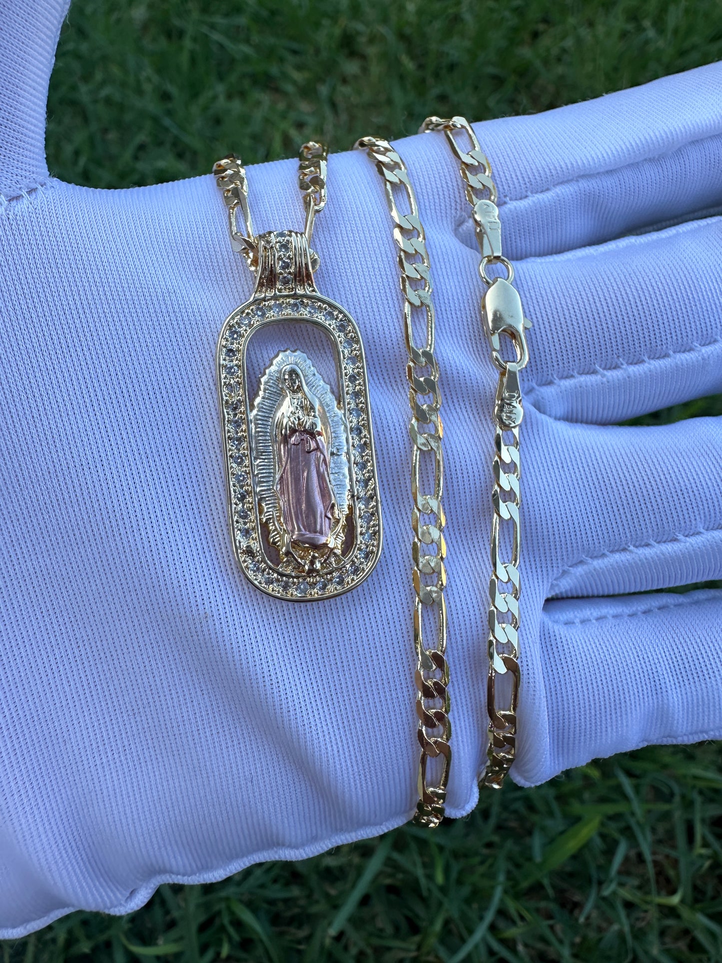 Virgin Of Guadalupe Necklace Gold Plated for him or her