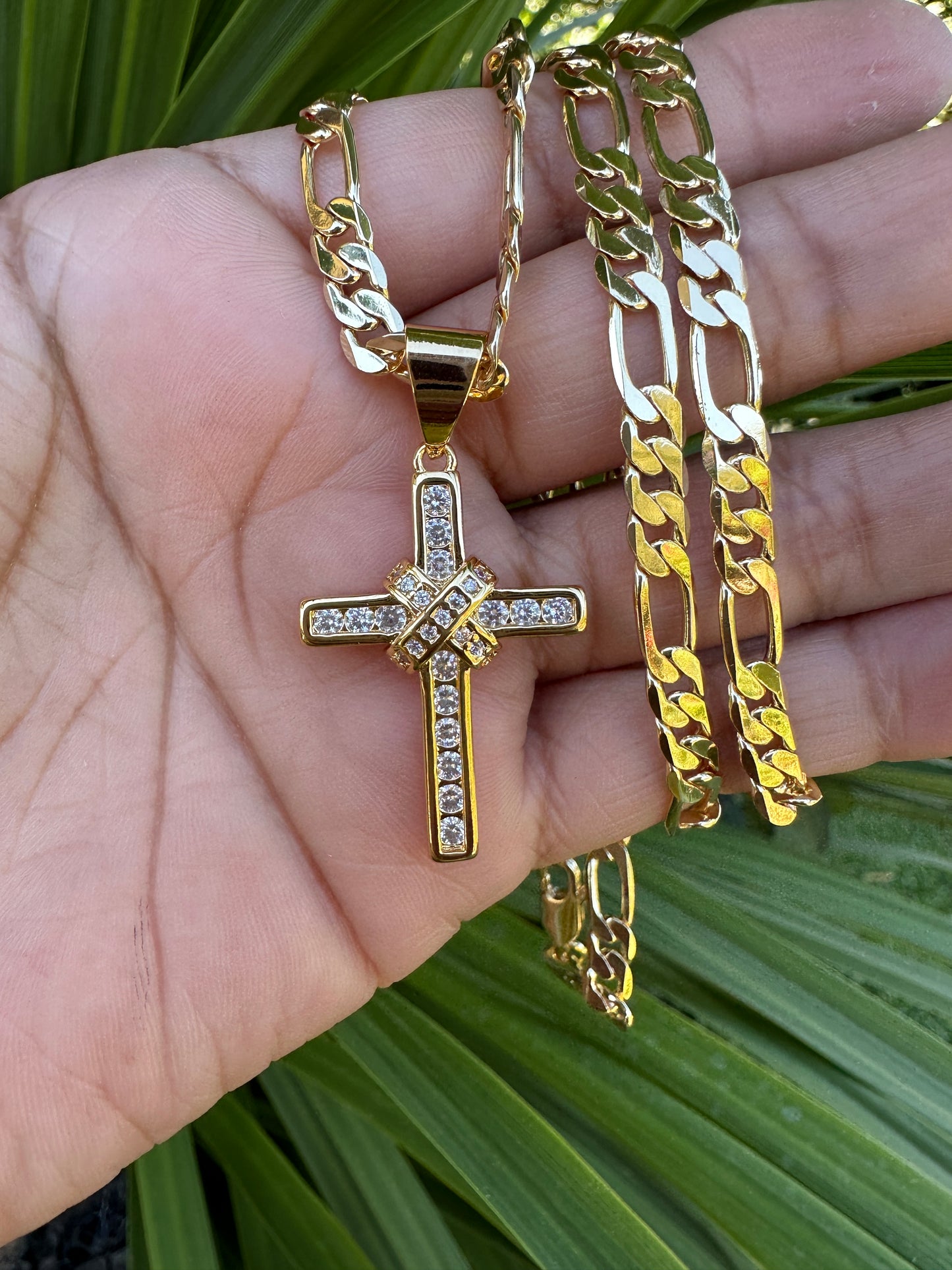 “Vibes” Cross Necklace Gold Plated