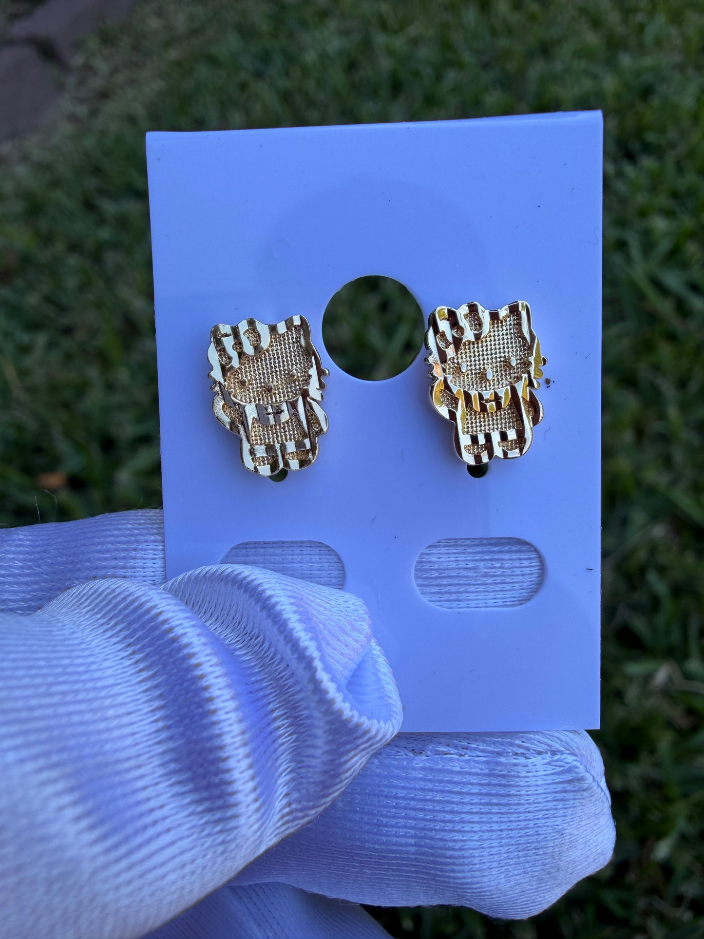 Full body Kitty Earrings Gold Plated