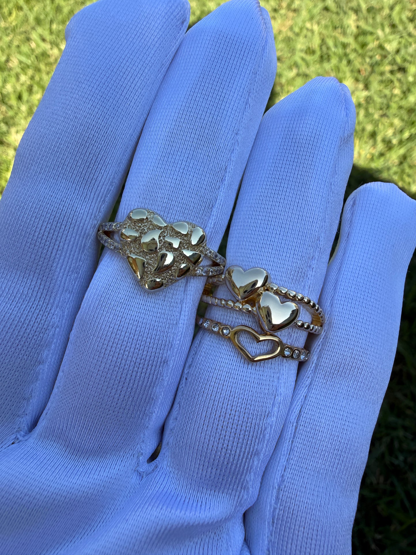 Heart Nugget Rings - Heart Rings