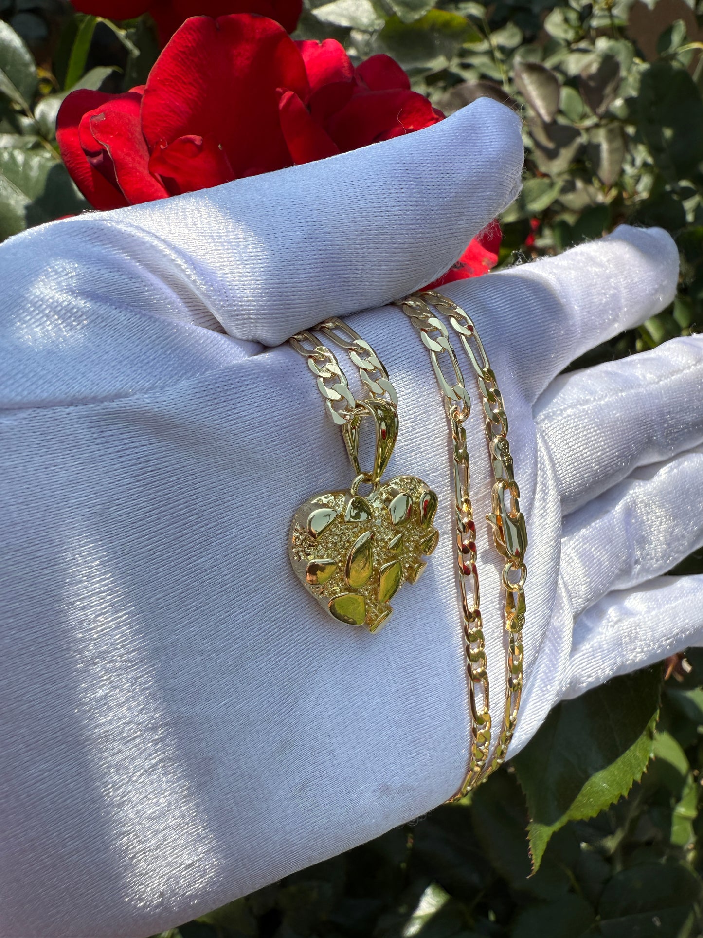 Heart Nugget Necklace - Gold-Toned Heart Pendant with Chain Jewelry Piece