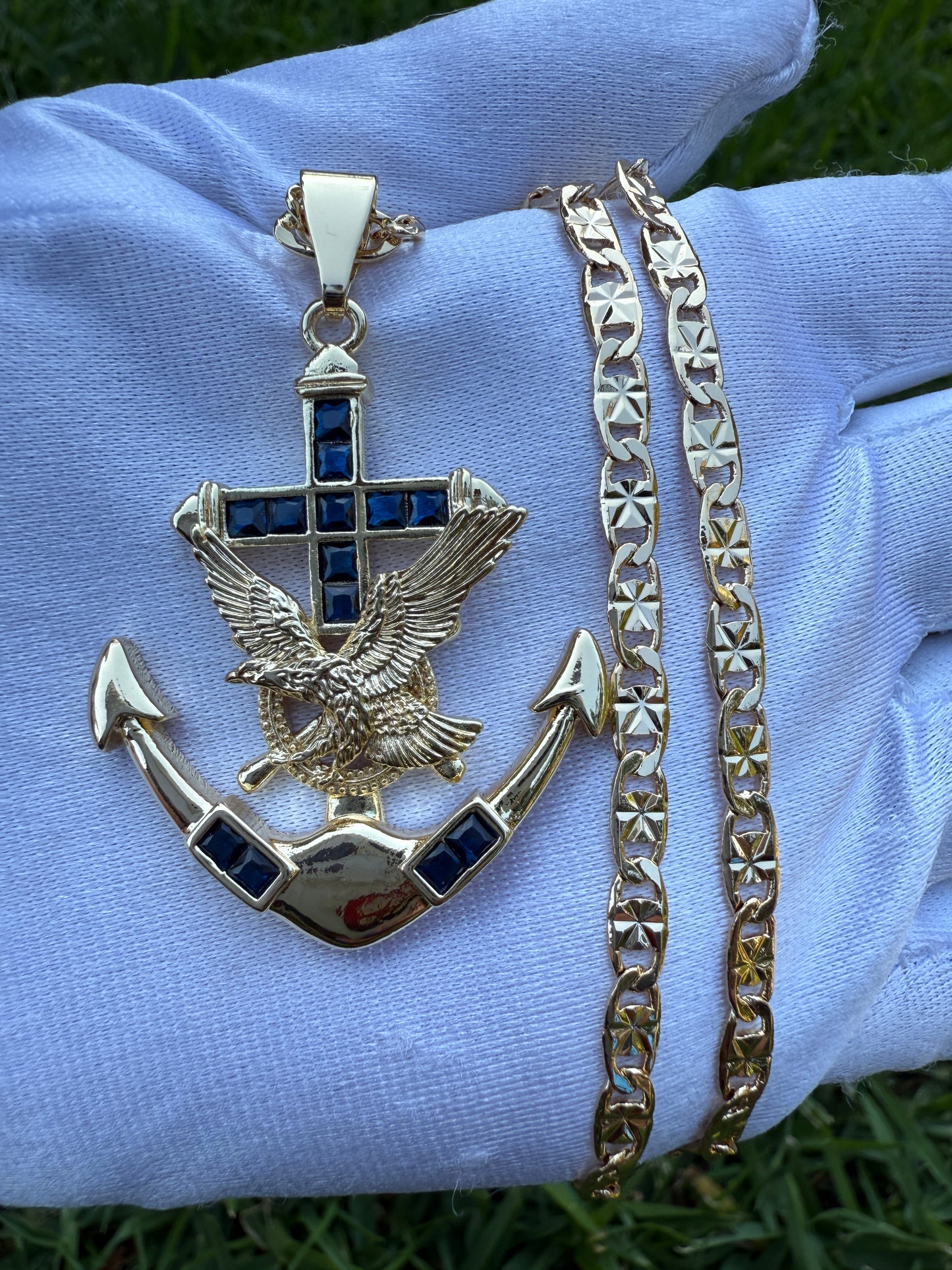 Anchor Eagle Necklace Plated