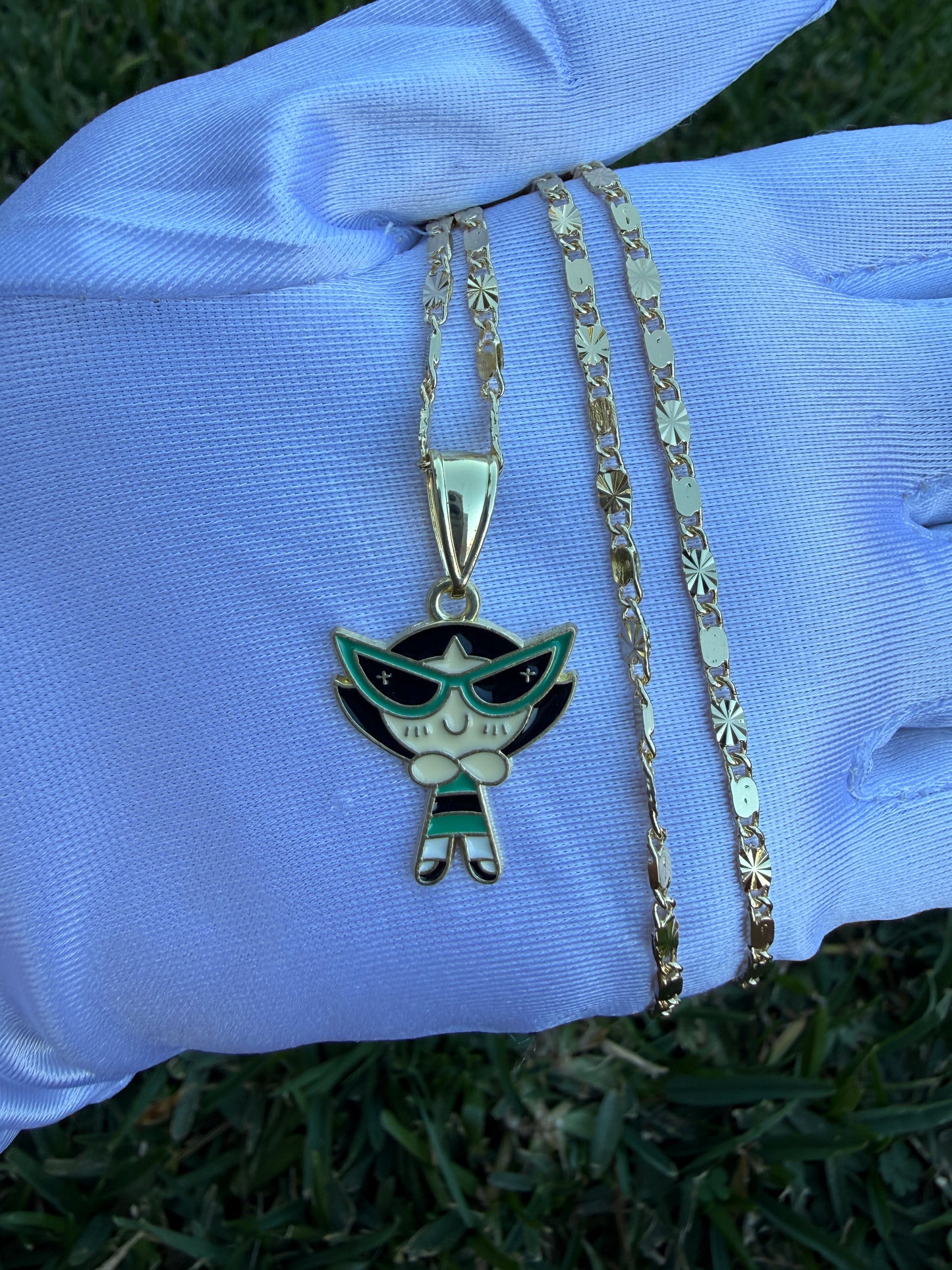 Girls - Puff - Girl Necklaces Pink- Blue- Green