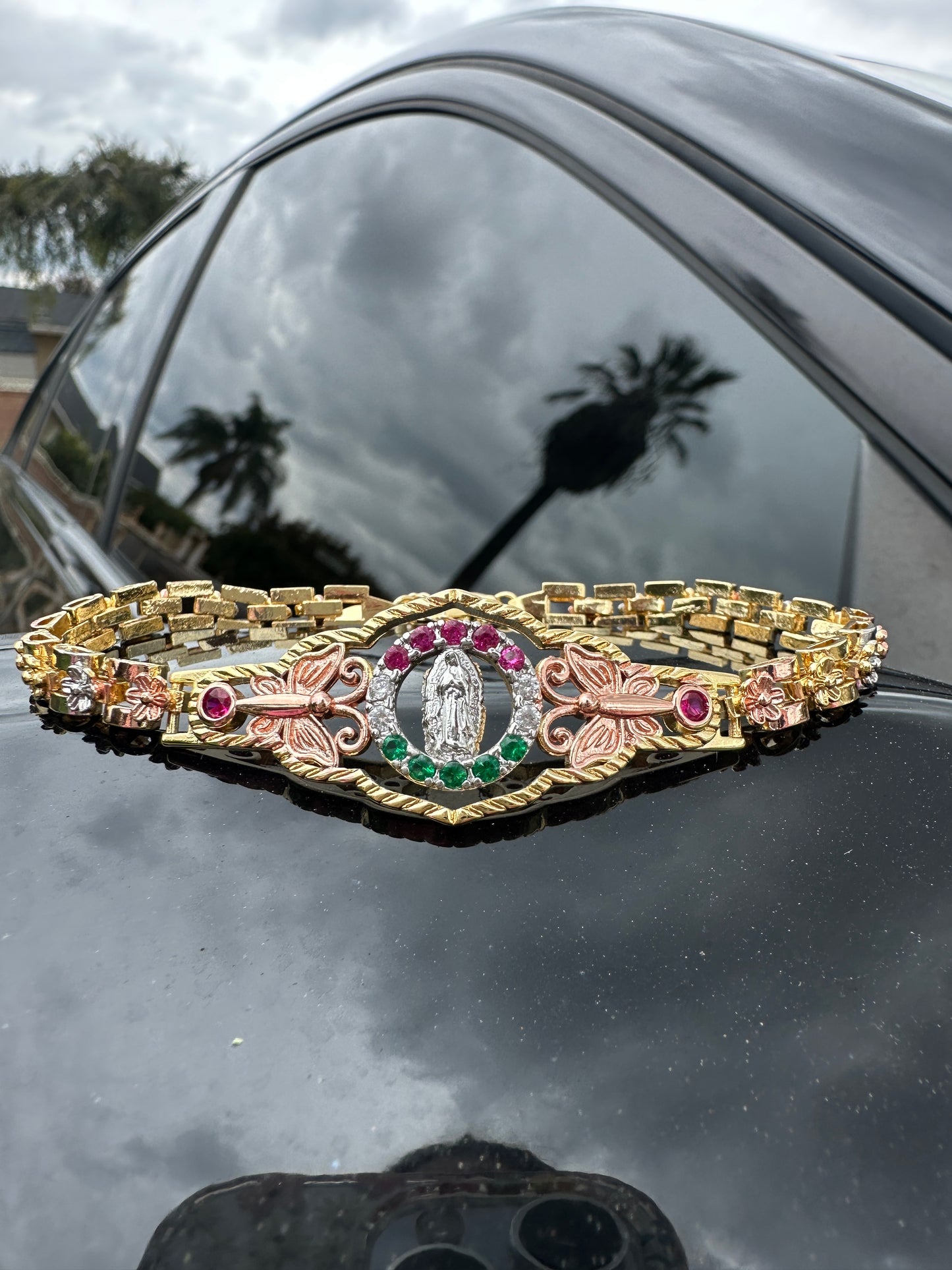 Virgencita Bracelet Tricolor Gold Plated