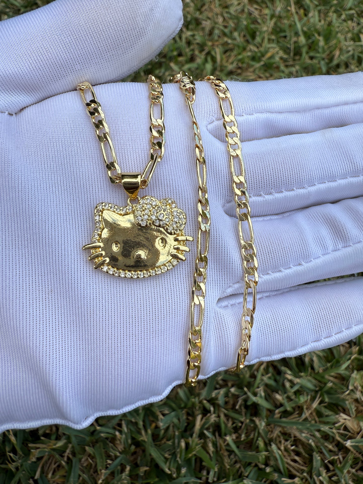 Gold Plated Kitty Set with Watch, Necklace and Ring