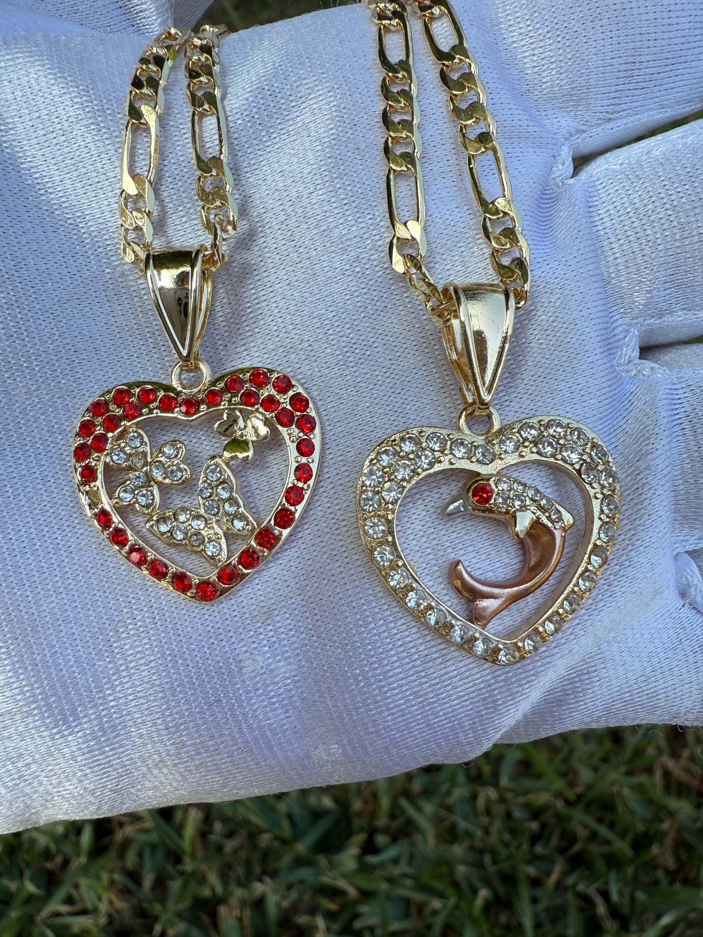 Heart Necklace with Dolphin or Butterfly with 20” chain