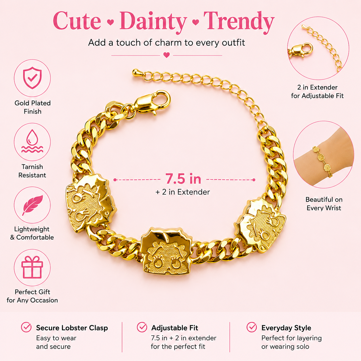Betty Bracelet Gold Plated