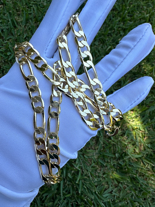 8mm Figaro Chain 24” Gold Plated 18k