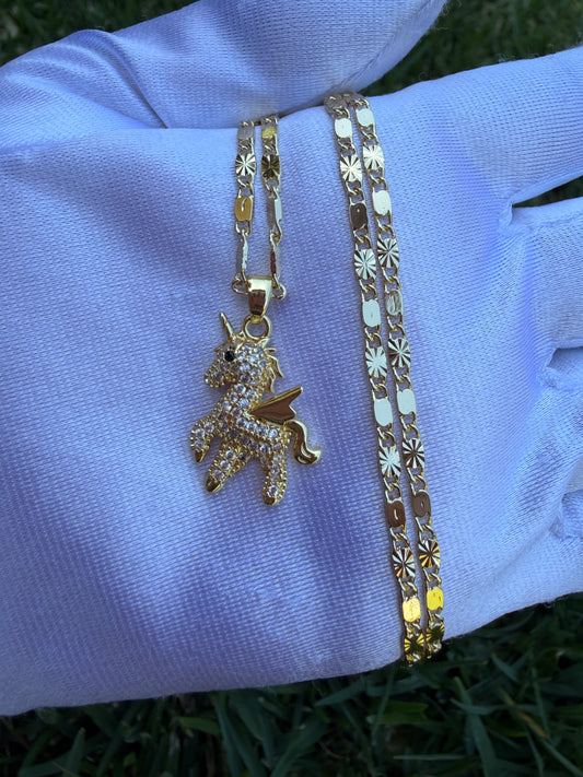 Unicorn Necklace Gold Plated
