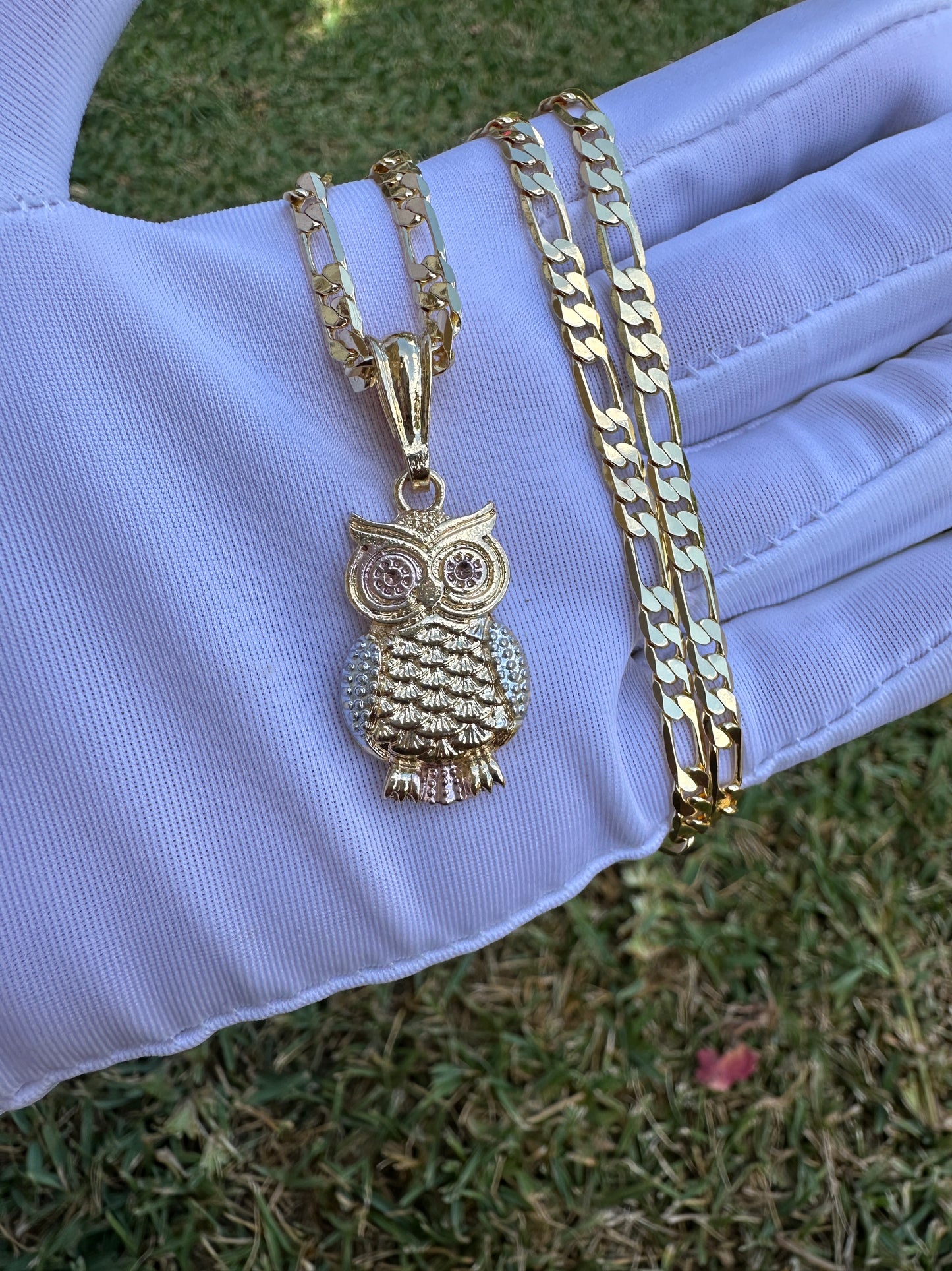 “My little Owl” Necklace Tricolor Gold Plated