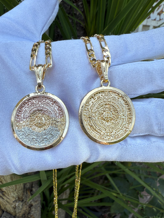 "Aztec" Calendar Necklace - Calendario Azteca con Cadena