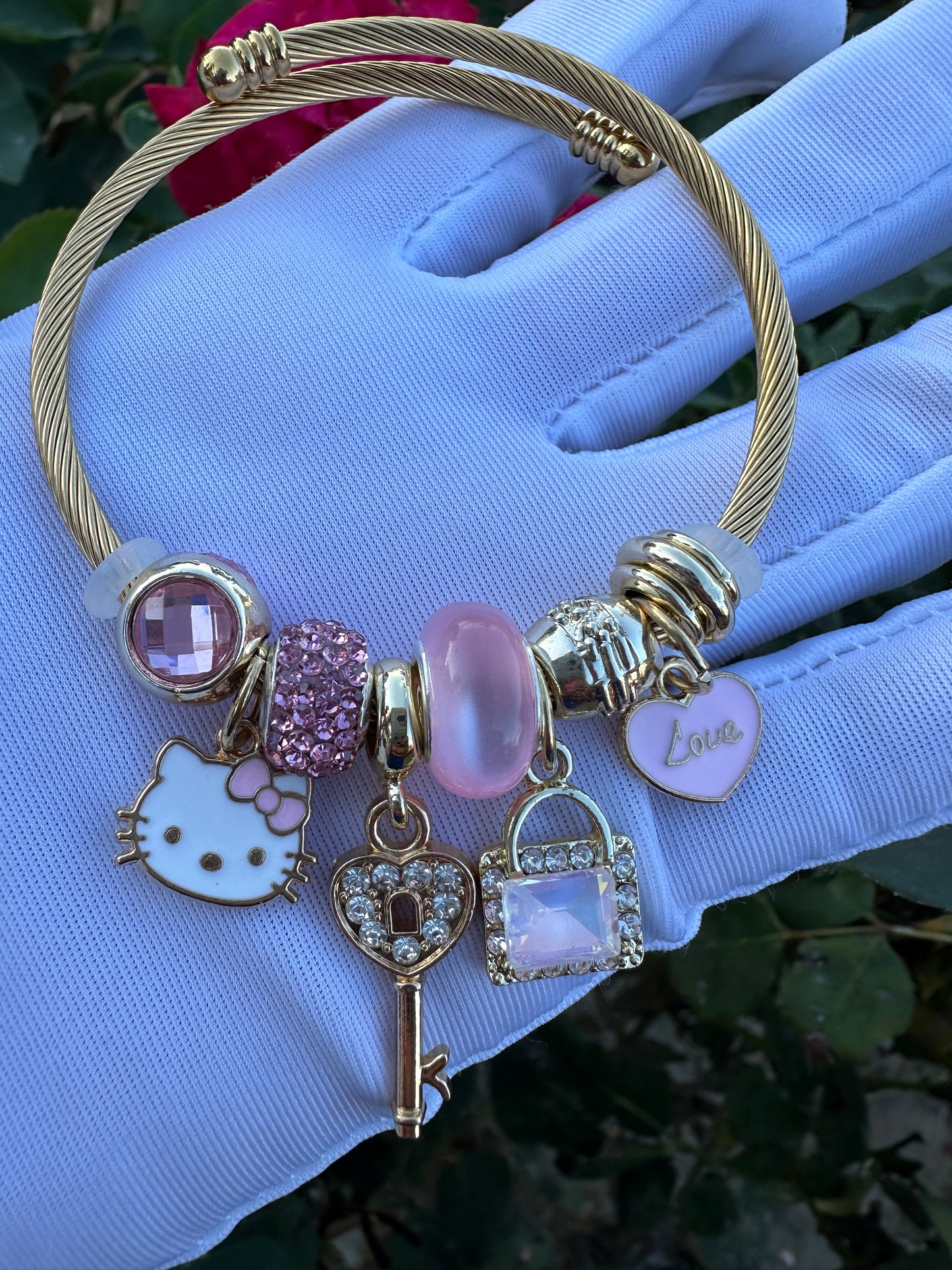 Kitty Bracelets for her Adjustable Charm Bracelet