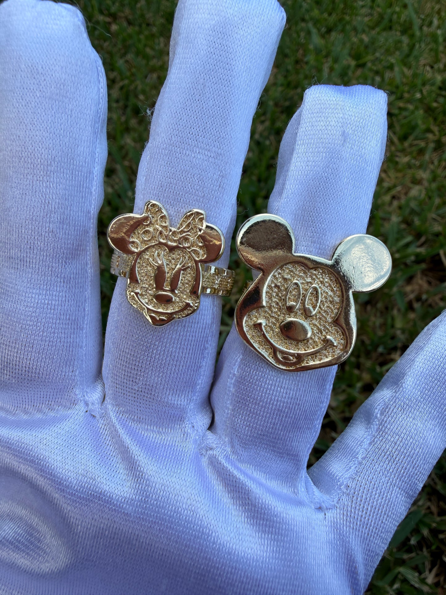 Classic Cartoon Couple Adjustable Ring – 18K Gold Plated -Mouse