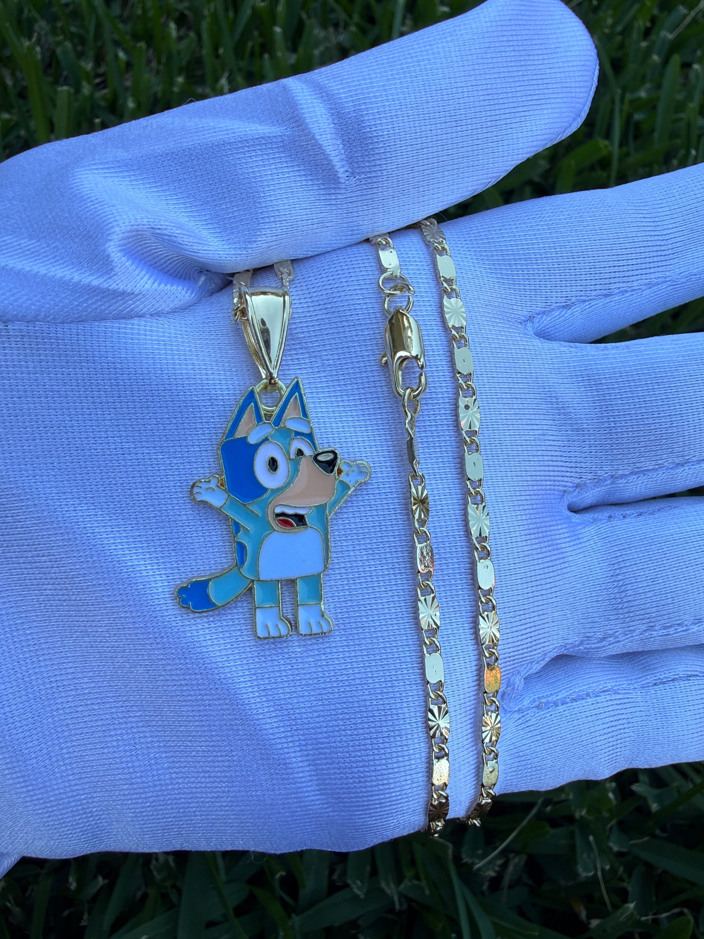 Blue dog Necklace Orange Dog Necklace