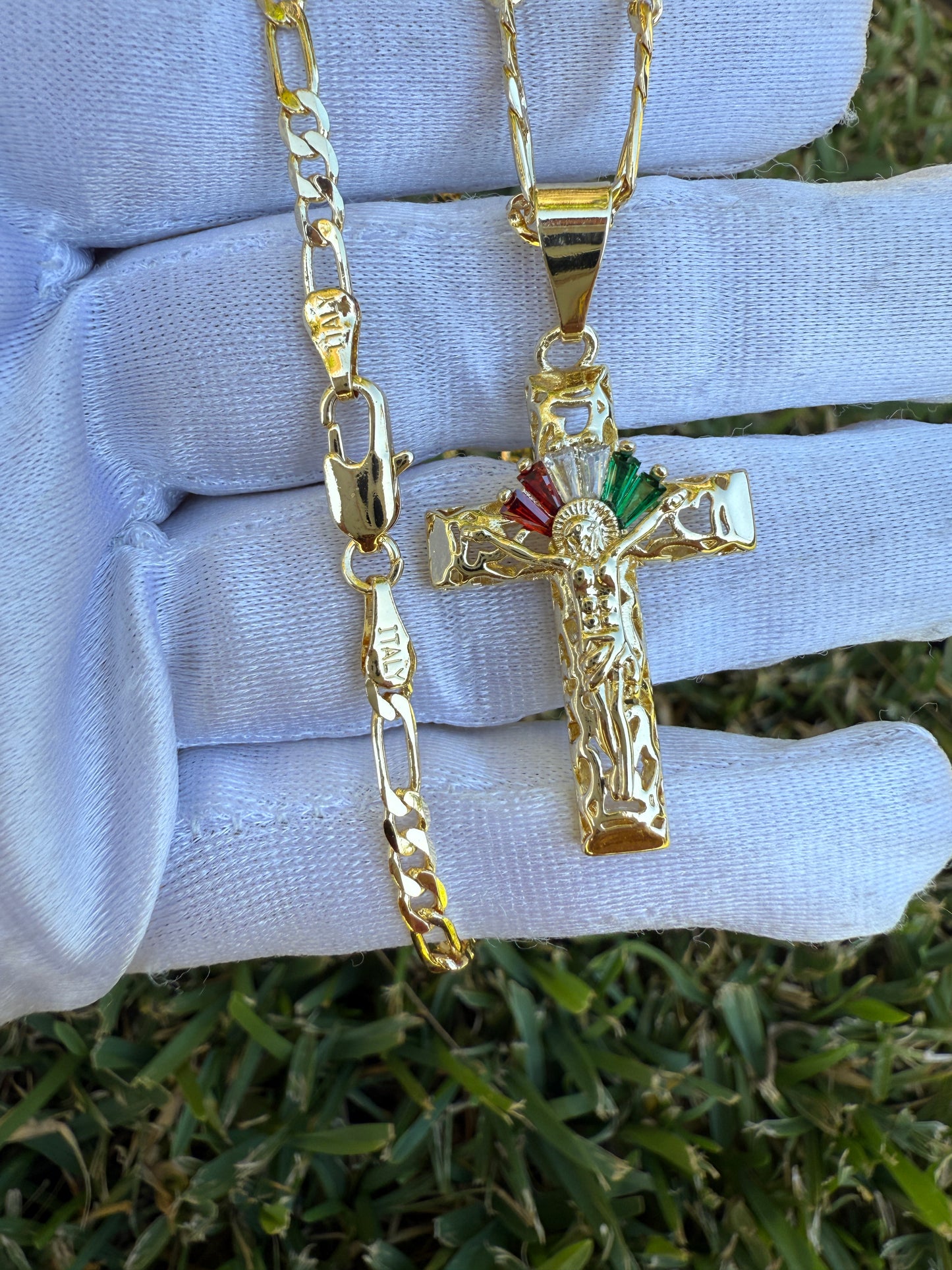 Cross Color Necklace with Jesus