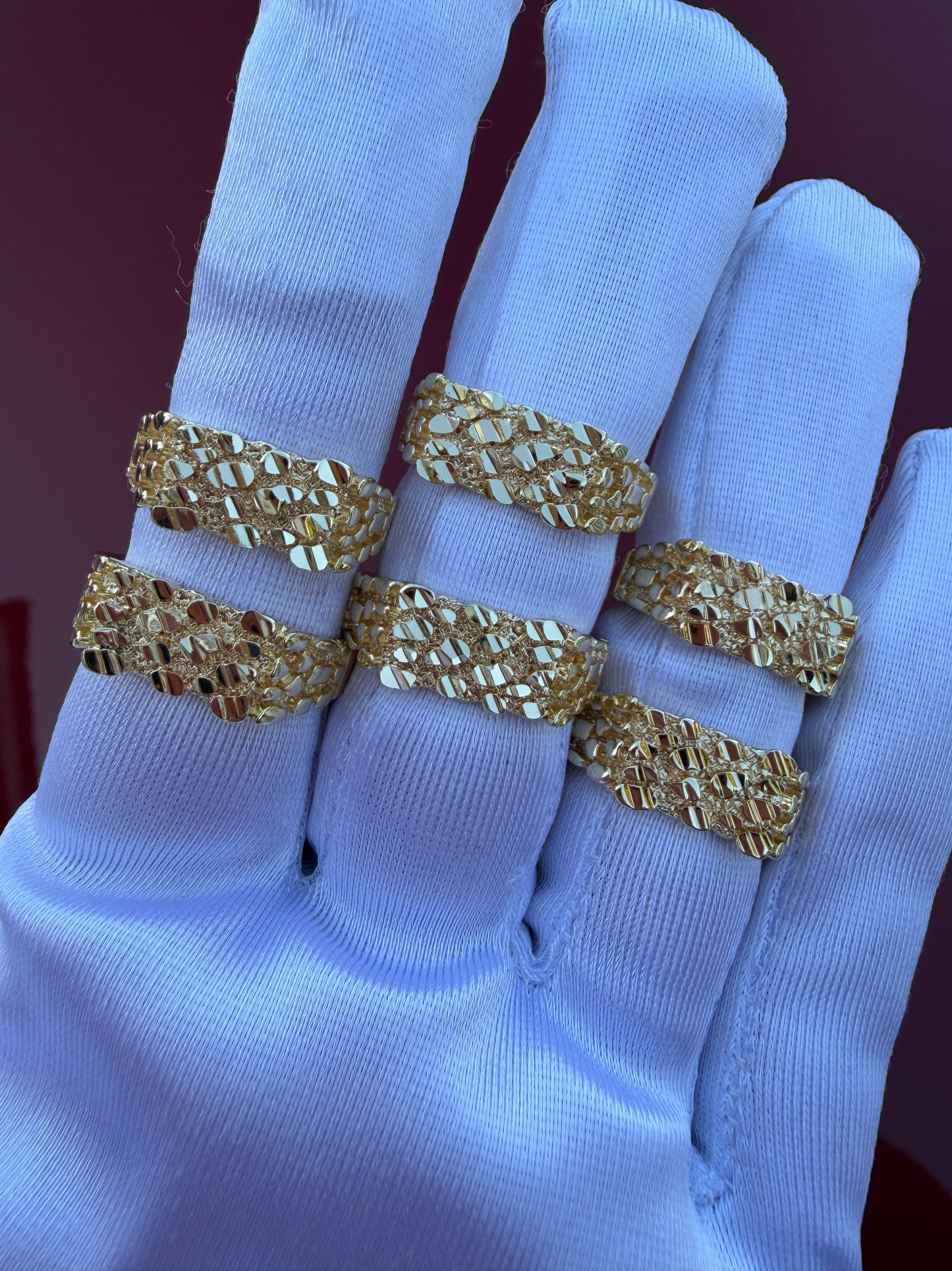 Gold-Plated Nugget Rings for Daily Wear, Minimalist Fashion Jewelry for Women or men
