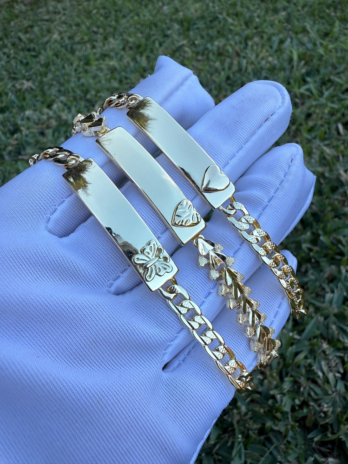 Heart Gold Plated Bracelet 8” - Esclavas