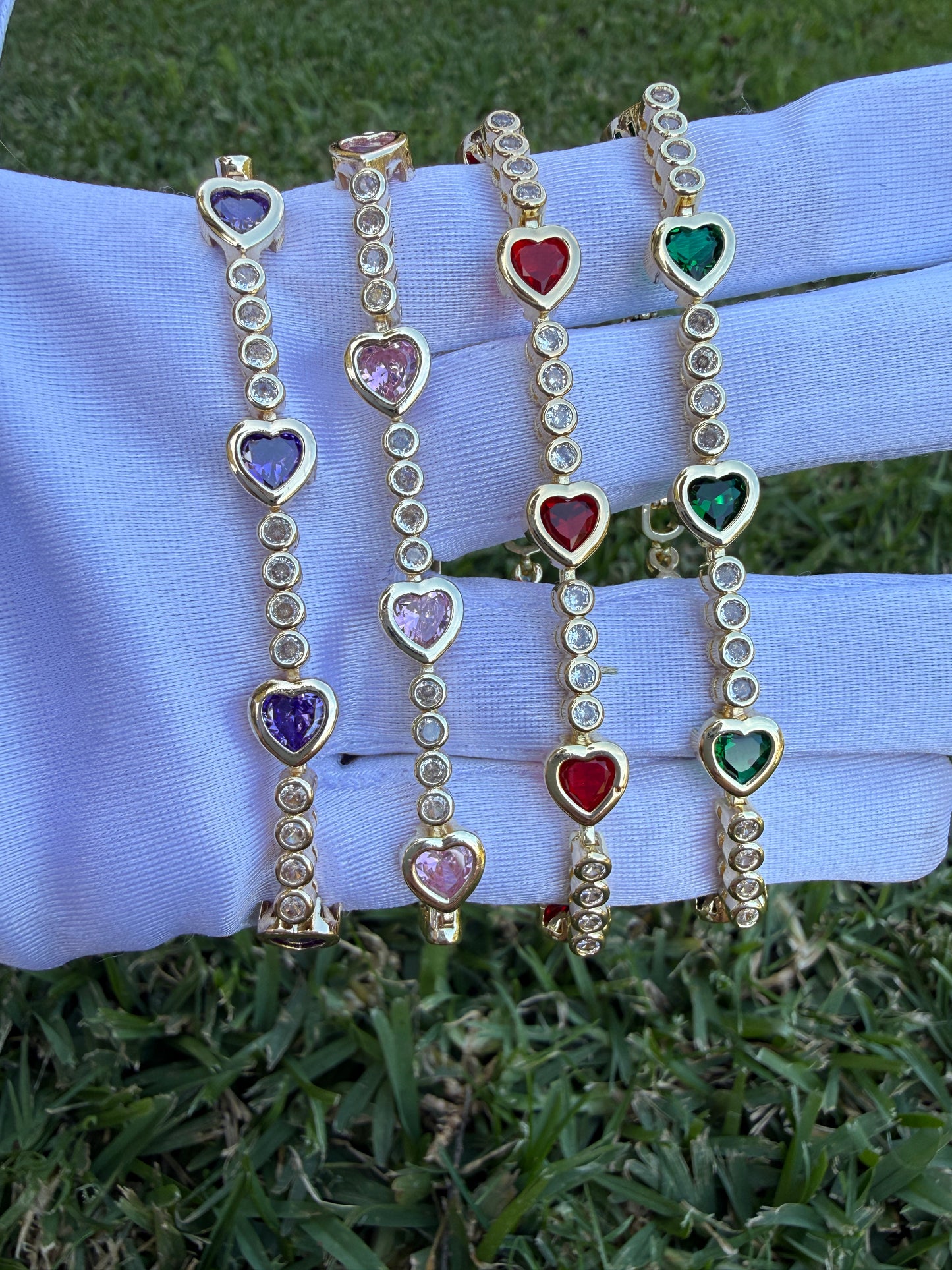 Heart 7” Color gold plated Bracelet