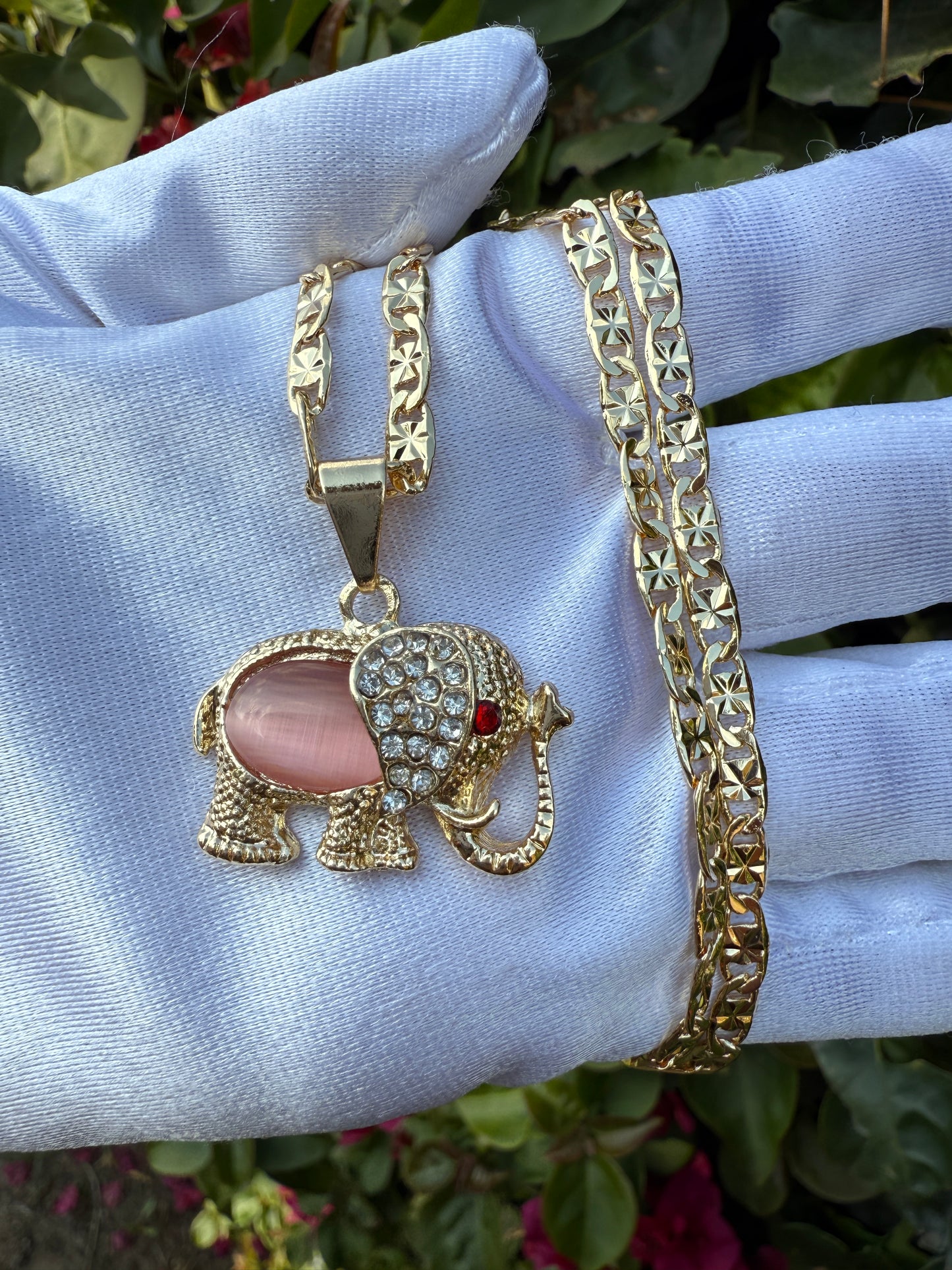 “My Luck” Elephant Necklace and Ring Set