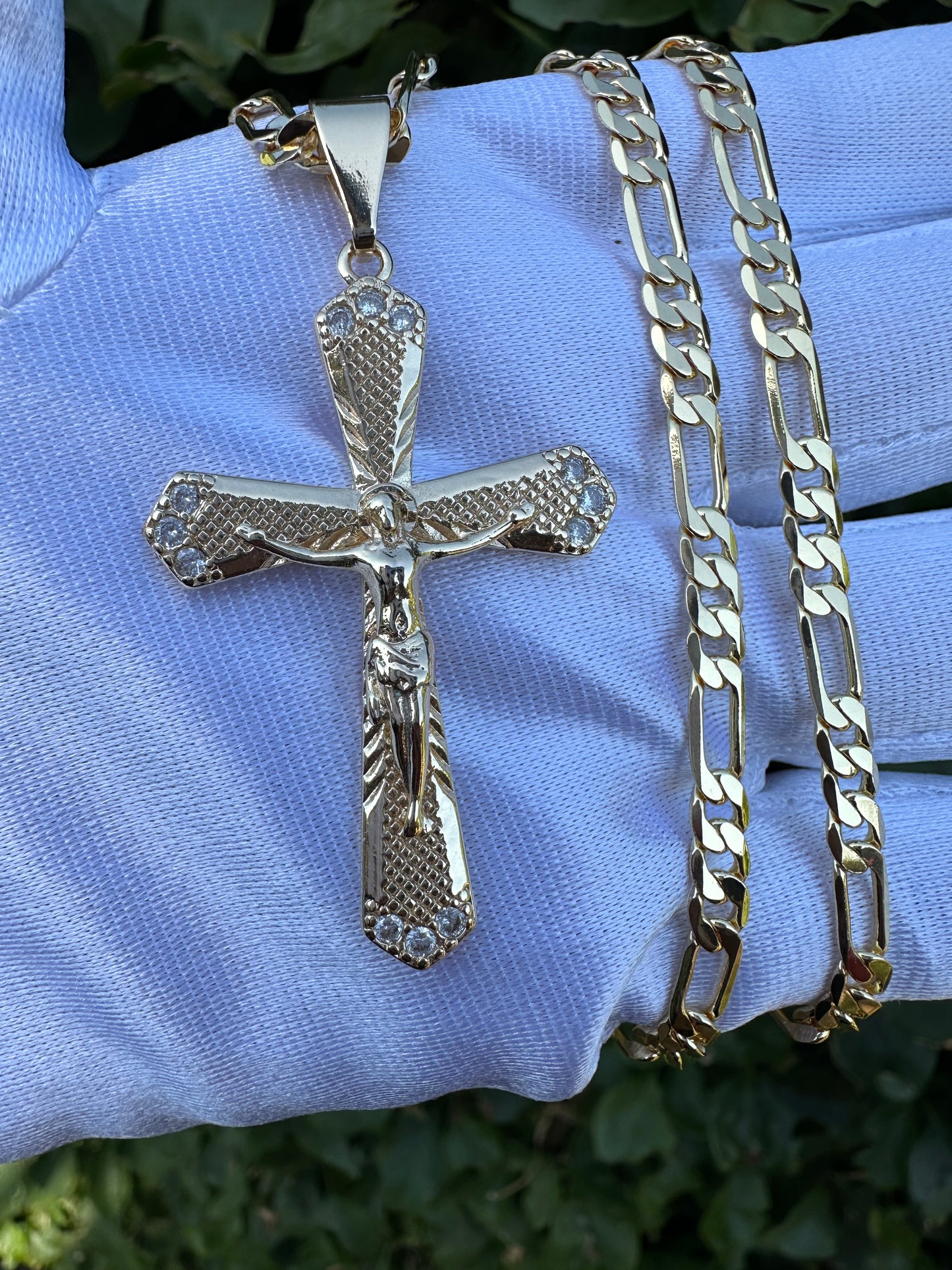 Cross Necklace with Chain Gold Plated