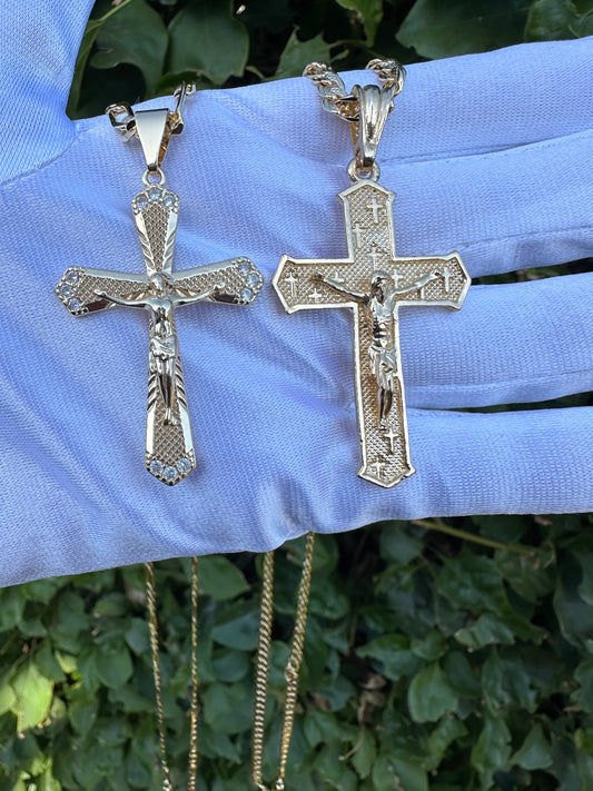 Cross Necklace with Chain Gold Plated