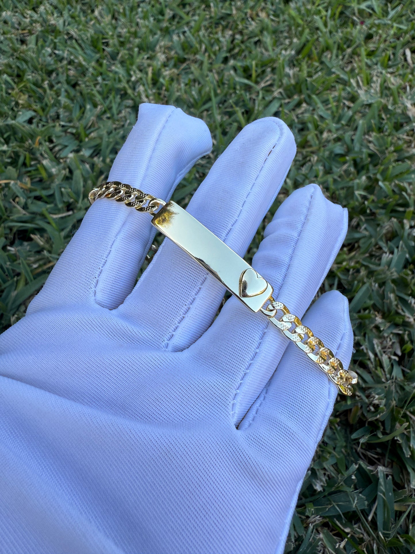 Heart Gold Plated Bracelet 8” - Esclavas