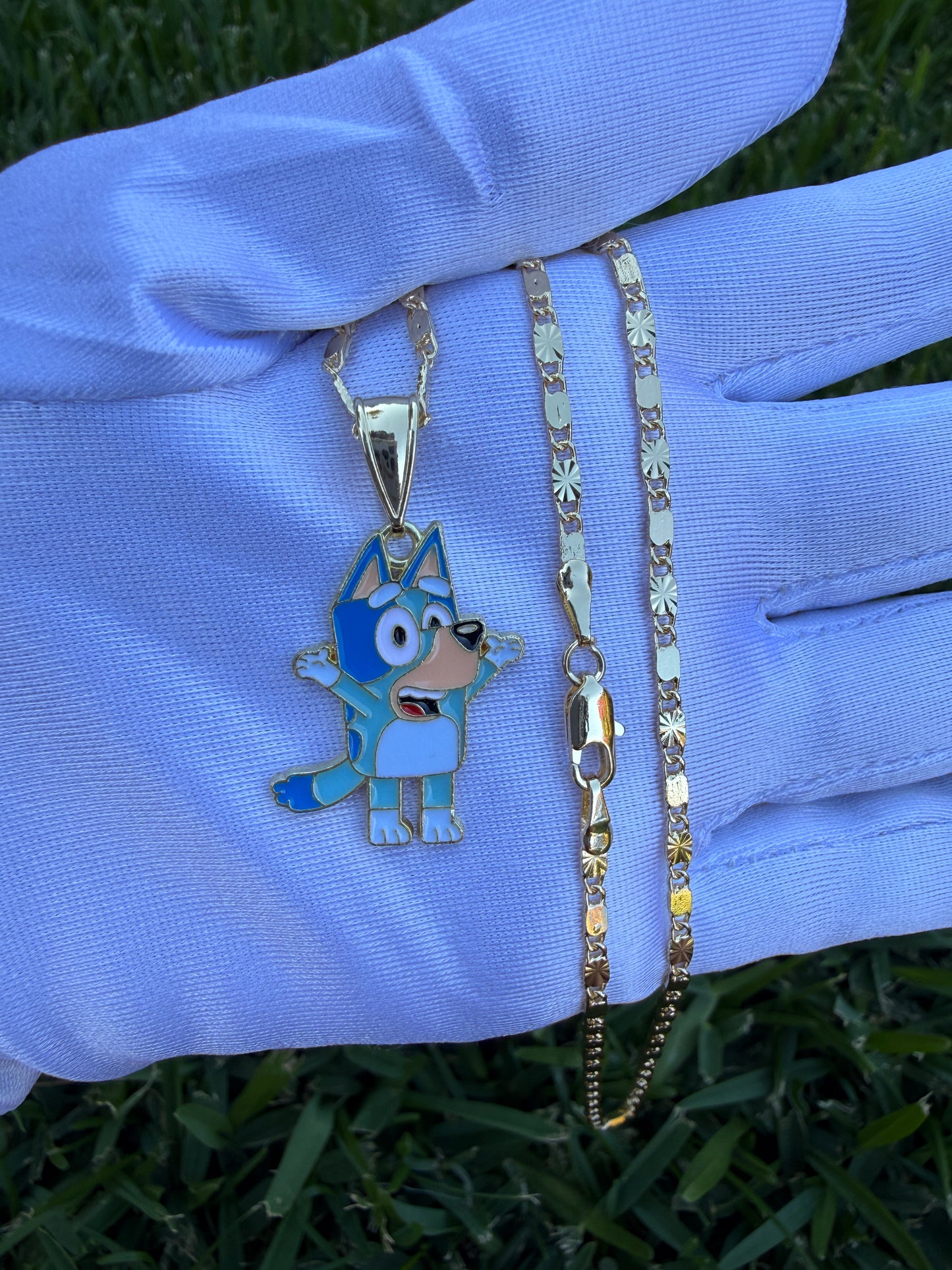 Blue dog Necklace Orange Dog Necklace