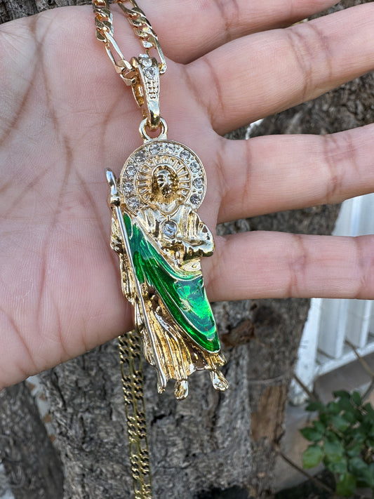 “Patron” St Jude Necklace Gold Plated-San Judas Tadeo