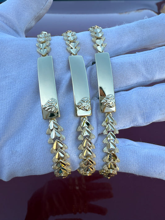 Heart Gold Plated Bracelet 8” - Esclavas