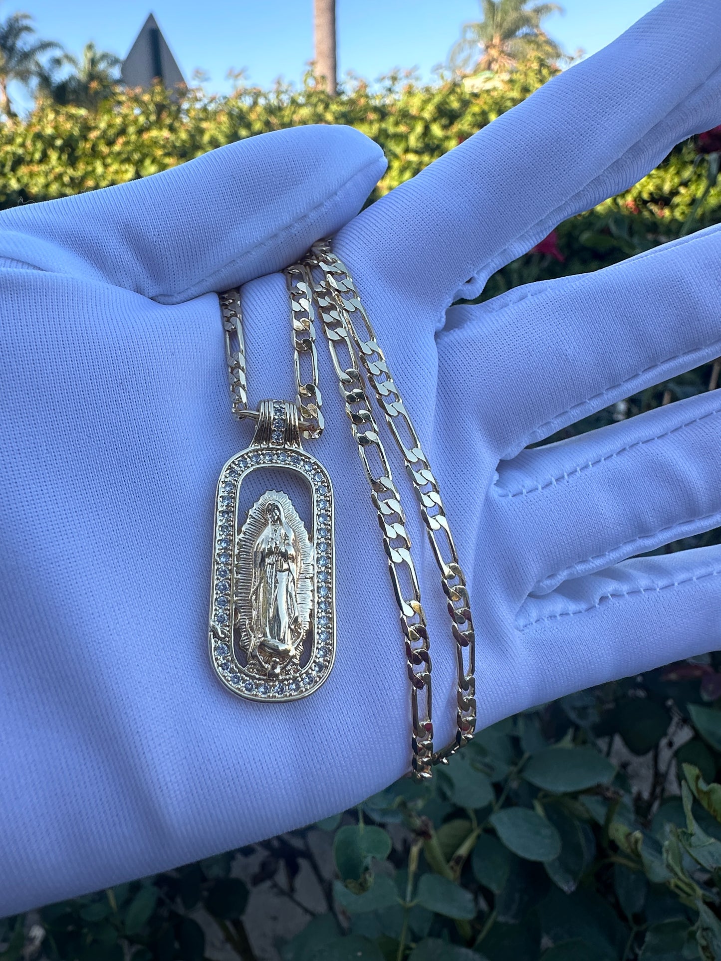 Virgin Of Guadalupe Necklace Gold Plated for him or her