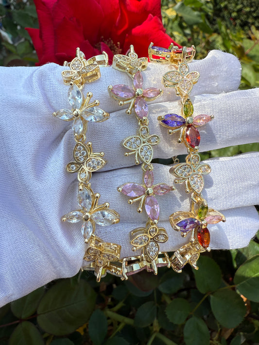 Butterfly Bracelet with Flower for her